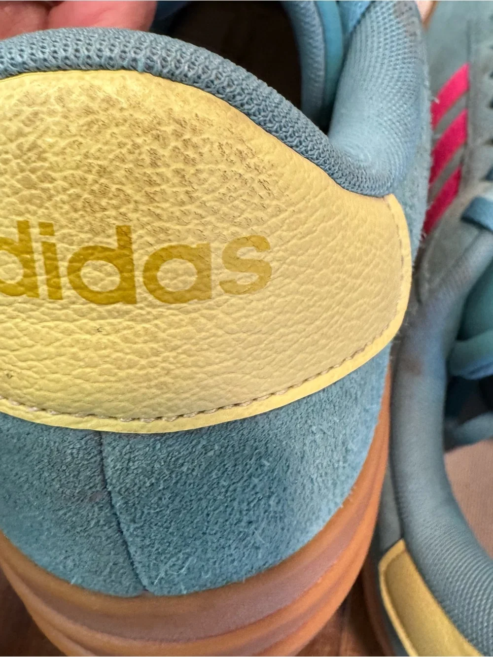 adidas VL Court Bold Sneaker Womens Size 11 Platform Shoe Green Pink Stripes